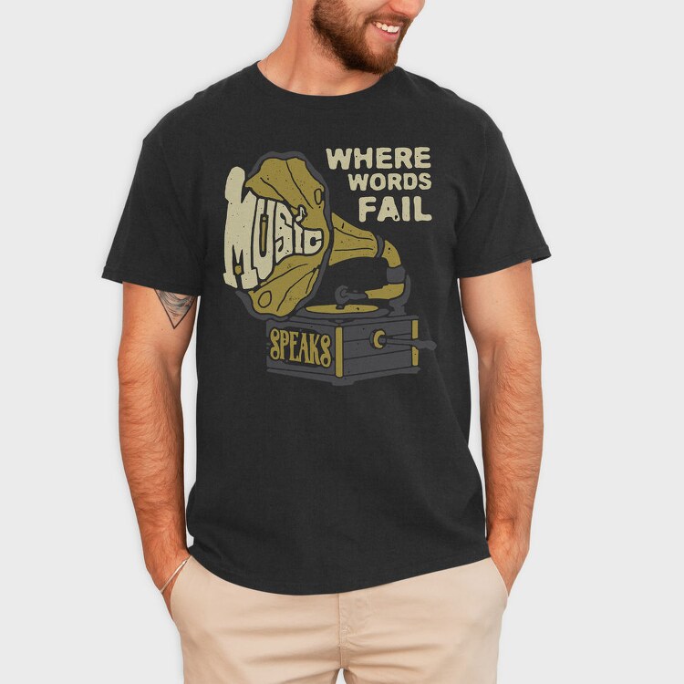Gramophone Words Fail, Tricou Barbati (Unisex)