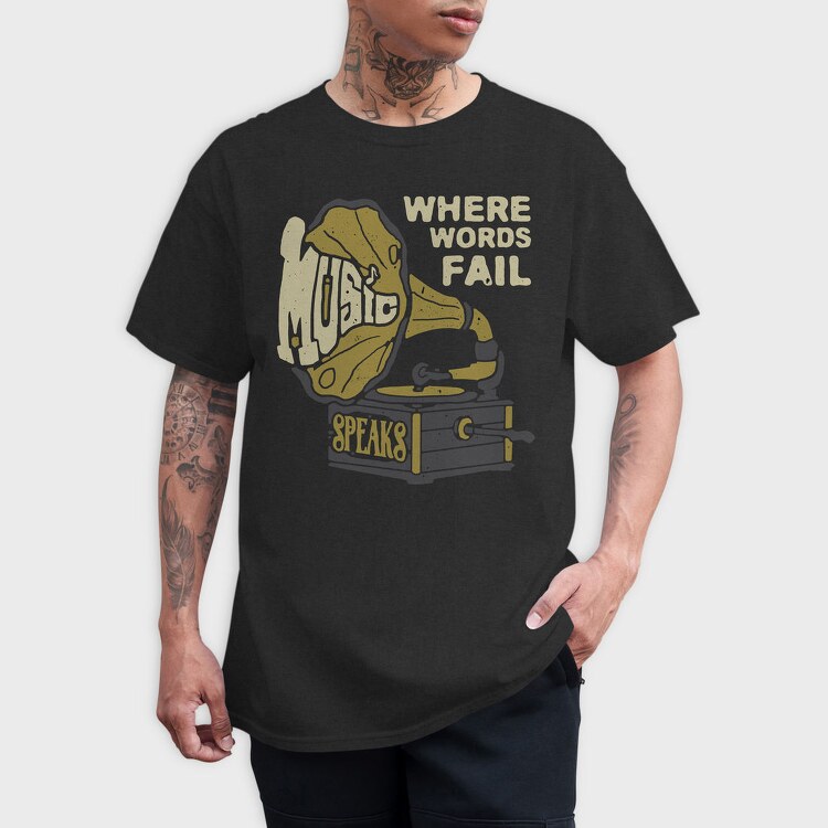 Gramophone Words Fail, Tricou Barbati (Unisex)