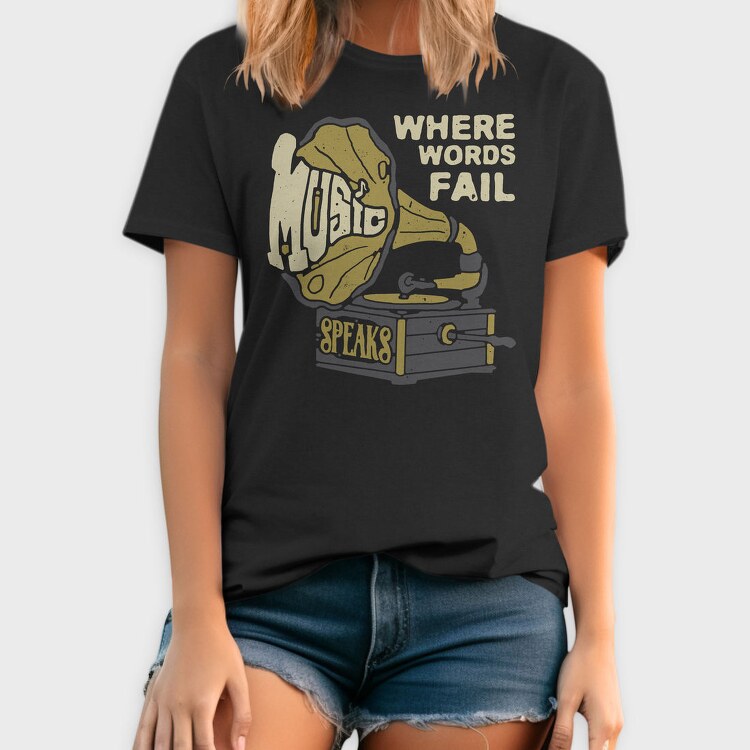 Gramophone Words Fail, Tricou Barbati (Unisex)