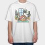 Yoga Cat Zen Studio, Tricou Oversize Barbati (Unisex)