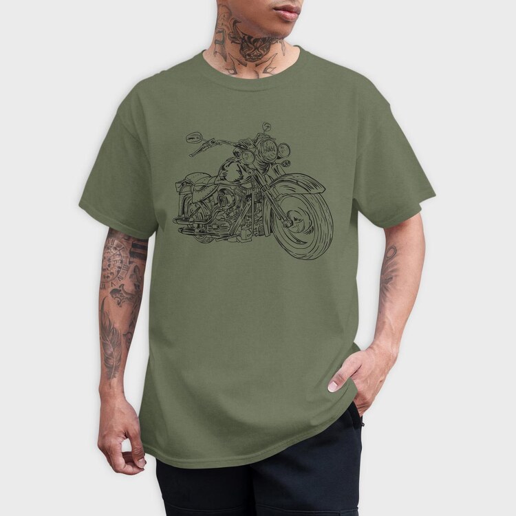 Harley Motorcycle, Tricou Barbati (Unisex)
