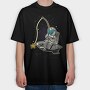 Astronaut Shark Space, Tricou Oversize Barbati (Unisex)