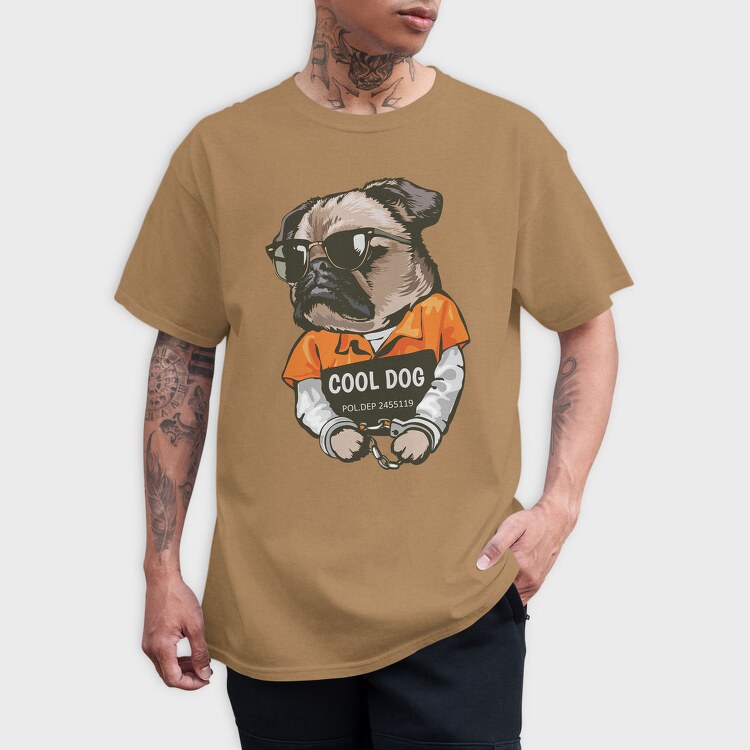 Cool Dog In Cuffs, Tricou Barbati (Unisex)