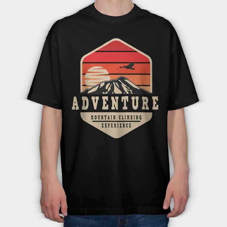 Mountain Adventure Climb, Tricou Oversize Barbati (Unisex)