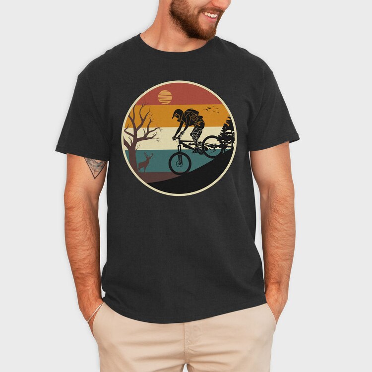 Mountain Bike Sunset, Tricou Barbati (Unisex)