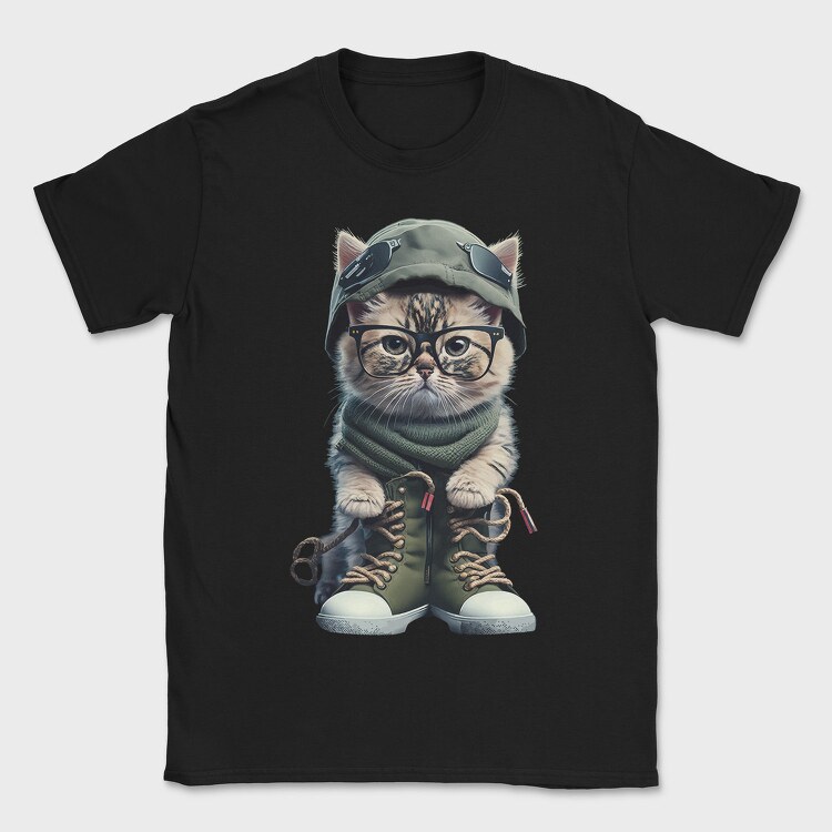 Cat Aviator Chic, Tricou Barbati (Unisex)