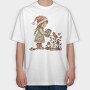 Christmas Girl Roses Garden, Tricou Oversize Barbati (Unisex)