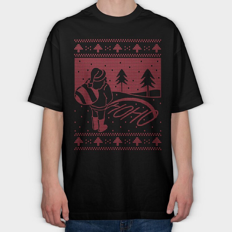 Ugly Sweater Hoho, Tricou Oversize Barbati (Unisex)