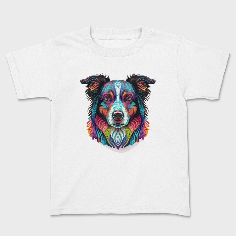 Colorful Dog Portrait, Tricou Copii