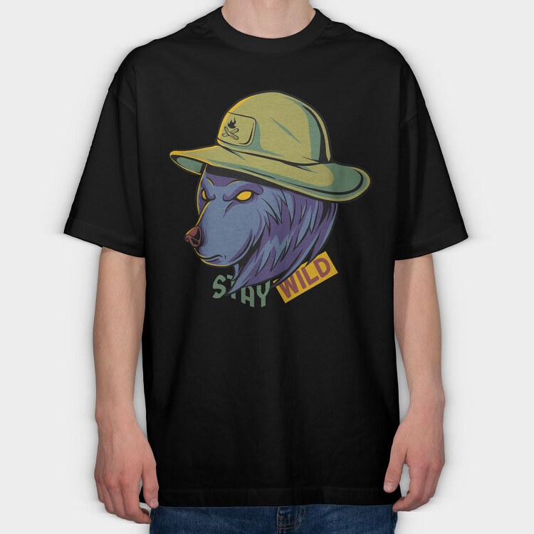 Stay Wild Bear, Tricou Oversize Barbati (Unisex)