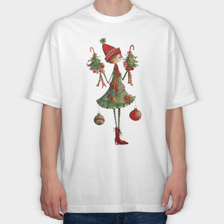 Christmas Gnome Magic, Tricou Oversize Barbati (Unisex)