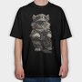Military Cat, Tricou Oversize Barbati (Unisex)