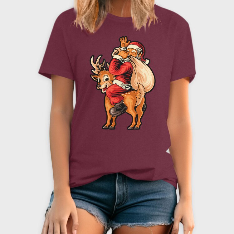 Santa Reindeer Hug, Tricou Barbati (Unisex)