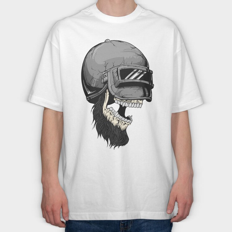 Skull Helmet Rider, Tricou Oversize Barbati (Unisex)