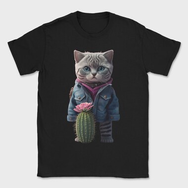 Cat Cactus Cool, Tricou Barbati (Unisex)