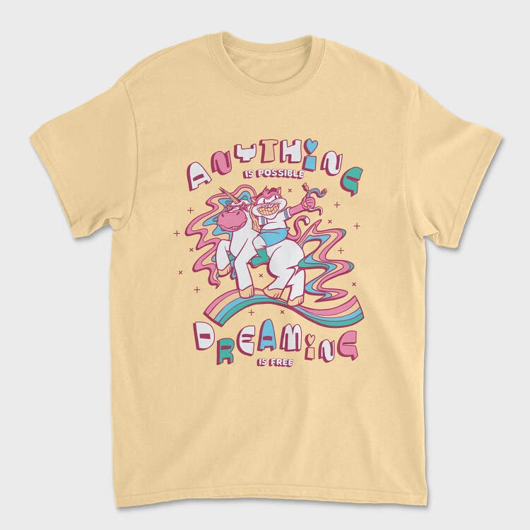 Unicorn and Cat Anything Is Possible, Tricou Barbati (Unisex)