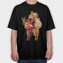 Santa Reindeer Hug, Tricou Oversize Barbati (Unisex)