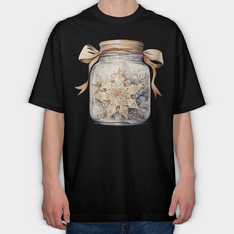 Christmas Floral Bow, Tricou Oversize Barbati (Unisex)