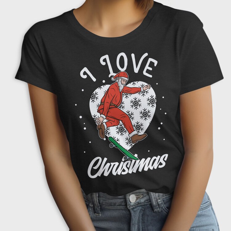 Santa Skate Snow, Tricou Femei