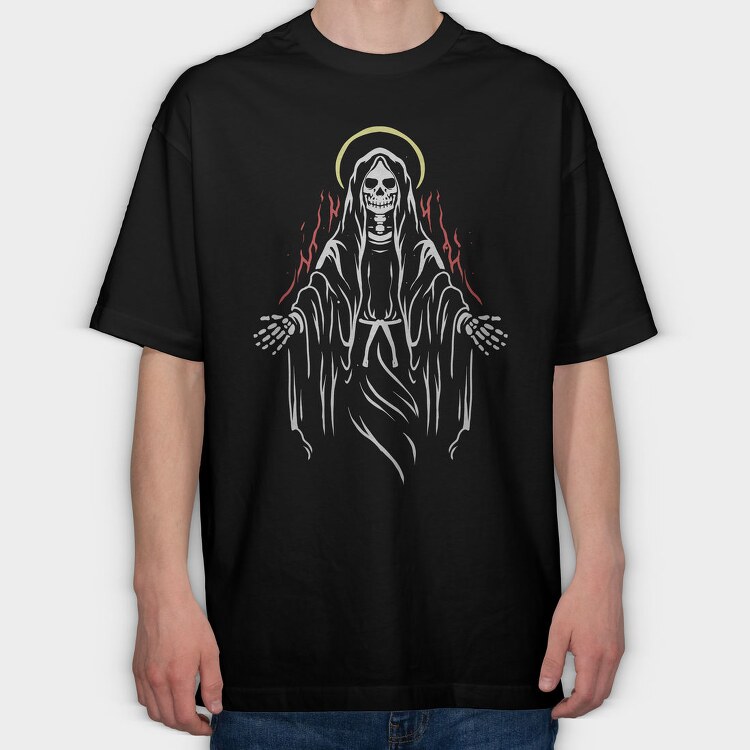 Grim Reaper Halo, Tricou Oversize Barbati (Unisex)