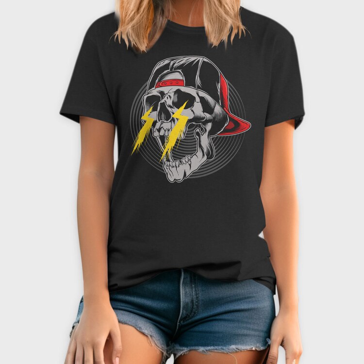 Skull Lightning Cap, Tricou Barbati (Unisex)