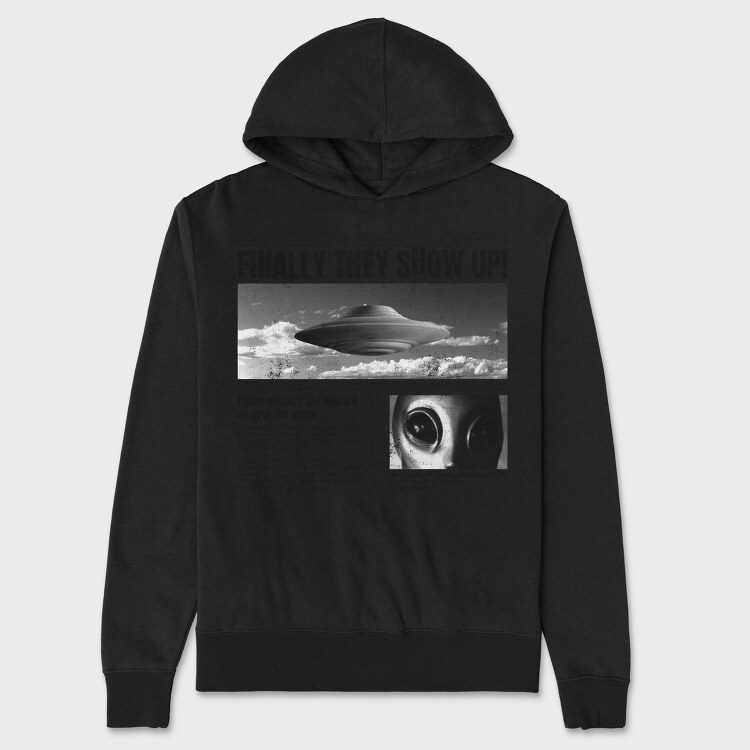 Ufo Newspaper, Hanorac Oversize Barbati (Unisex)