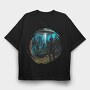 Ufo Nature, Tricou Oversize Barbati (Unisex)