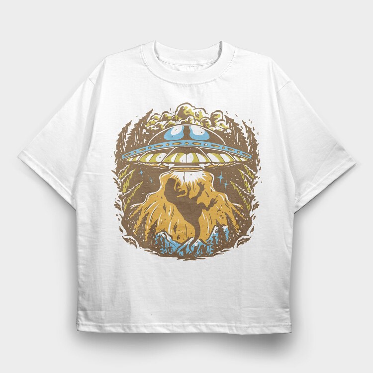 Ufo Dinosaurs, Tricou Oversize Barbati (Unisex)