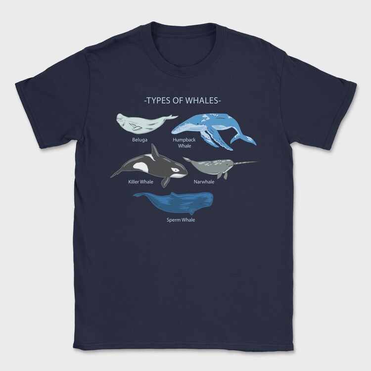 Types of Whales, Tricou Barbati (Unisex)