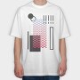 Abstract Waves Geometric, Tricou Oversize Barbati (Unisex)