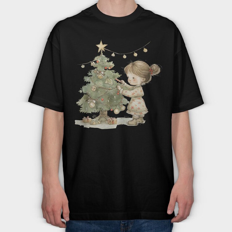 Christmas Girl Climber, Tricou Oversize Barbati (Unisex)