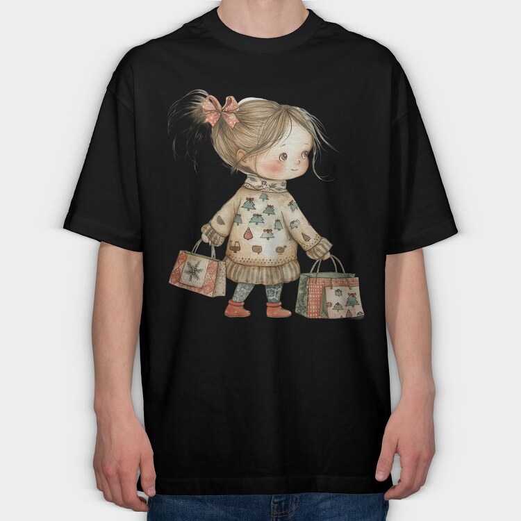 Christmas Gift Girl, Tricou Oversize Barbati (Unisex)