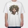 Christmas Girl Wreath, Tricou Oversize Barbati (Unisex)