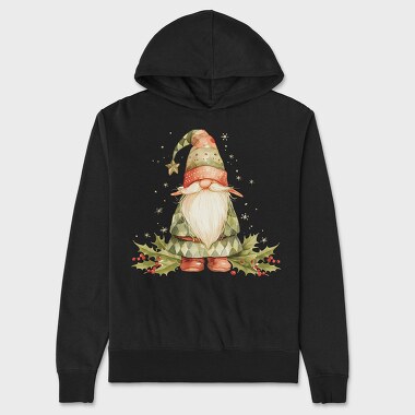 Christmas Gnome Watercolor, Hanorac Oversize Barbati (Unisex)