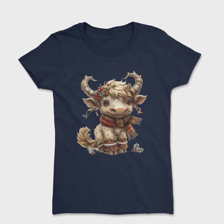 Christmas Highland Cow, Tricou Femei