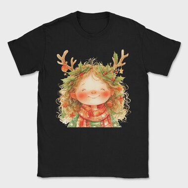 Christmas Holly Reindeer Girl, Tricou Barbati (Unisex)