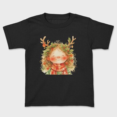 Christmas Holly Reindeer Girl, Tricou Copii
