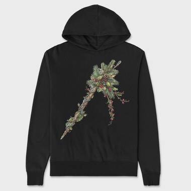 Christmas Holly Twist, Hanorac Oversize Barbati (Unisex)