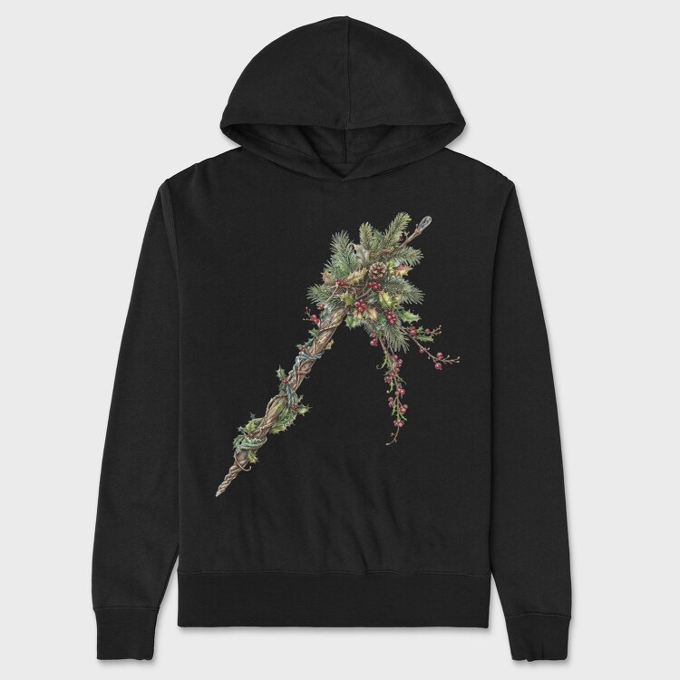 Christmas Holly Twist, Hanorac Oversize Barbati (Unisex)