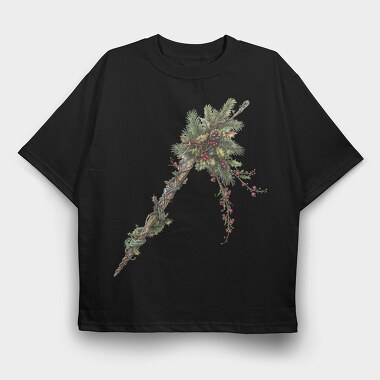 Christmas Holly Twist, Tricou Oversize Barbati (Unisex)