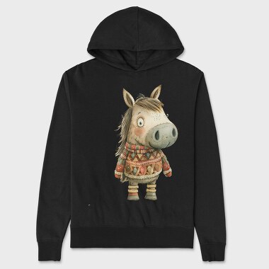 Christmas Horse Sweater, Hanorac Oversize Barbati (Unisex)
