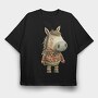 Christmas Horse Sweater, Tricou Oversize Barbati (Unisex)