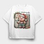 Christmas Junkie Pig, Tricou Oversize Barbati (Unisex)