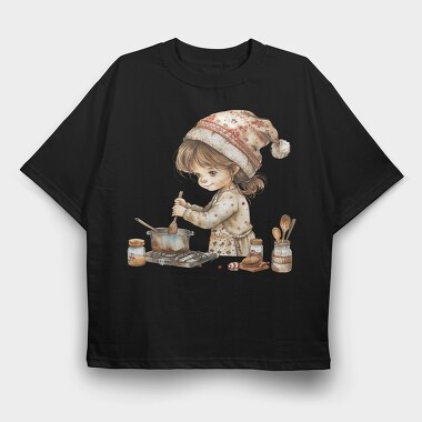 Christmas Kid Cooking, Tricou Oversize Barbati (Unisex)