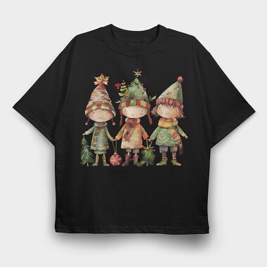 Christmas Kids Christmas Tree, Tricou Oversize Barbati (Unisex)