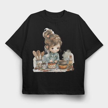 Christmas Kitchen Girl, Tricou Oversize Barbati (Unisex)