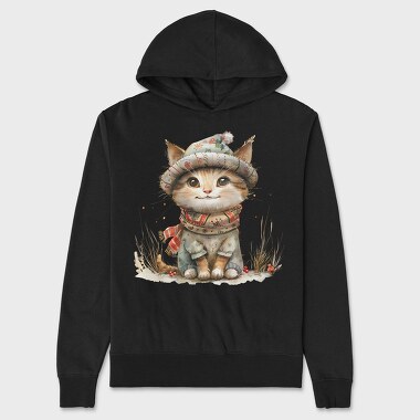 Christmas Kitten Hat, Hanorac Oversize Barbati (Unisex)