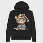 Christmas Kitten Snow, Hanorac Oversize Barbati (Unisex)