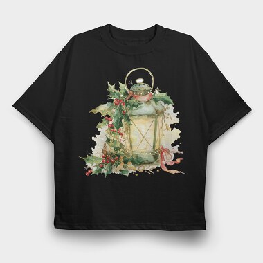 Christmas Lantern Holly, Tricou Oversize Barbati (Unisex)