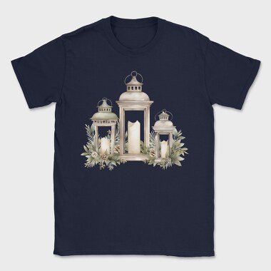 Christmas Lanterns Wreath, Tricou Barbati (Unisex)